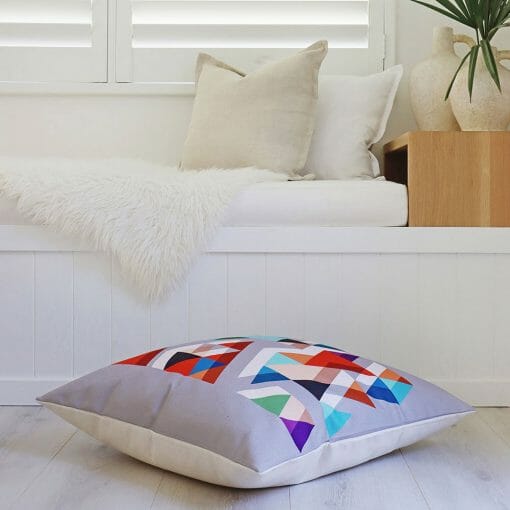 Colourful floor cushion cover with abstract print
