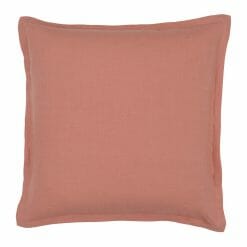 Pink-coloured linen cushion cover