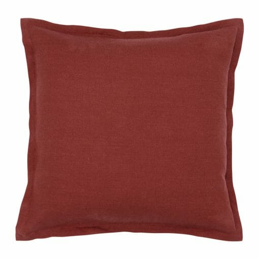 Red-coloured linen cushion cover
