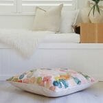 Colourful cushion cover with watercolour print