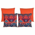 Bright and bold orange outdoor cushions in a set of 4