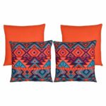 Bright and bold orange outdoor cushions in a set of 4