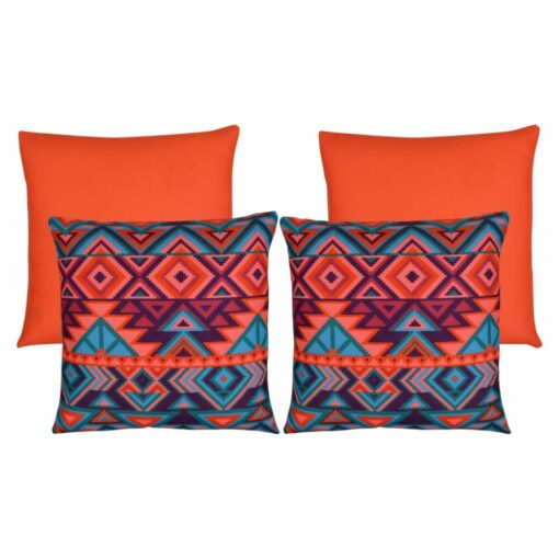 Bright and bold orange outdoor cushions in a set of 4