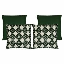 4 green UV and water resistant square cushions