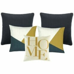 Nordic-themed cushion cover collection gold, teal and dark grey colours