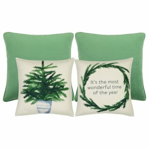 4 cushion set in block and Christmas-inspired prints