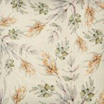 Close up image of off-white cushion with wattle shrub design