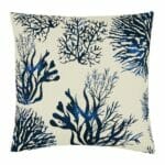 Elegant Hamptons inspired cushion with coral design