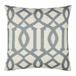 Elegant square cushion in with trellis design in duck egg color