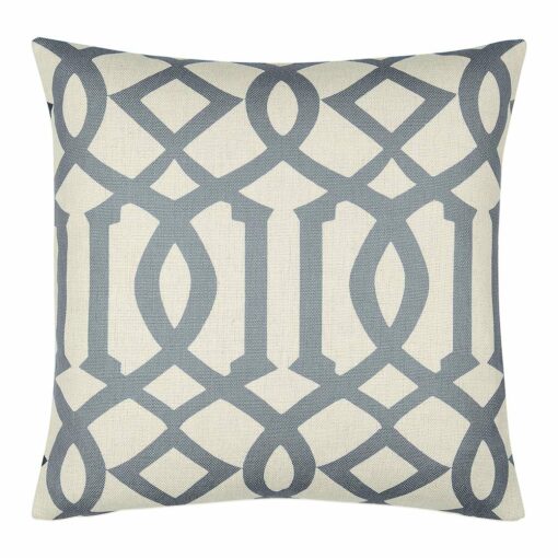 Elegant square cushion in with trellis design in duck egg color