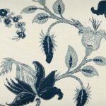 Close up image of rectangular cushion cover in Hamptons blue and white colours
