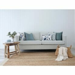Elegant and serene living room setup with neutral and Hamptons inspired colours