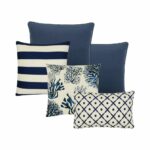 5 piece cushion set in elegant Hamptons colours