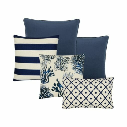 5 piece cushion set in elegant Hamptons colours