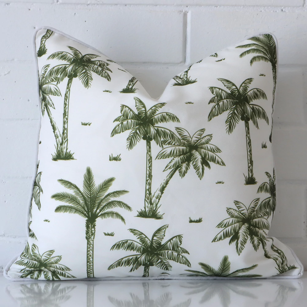 Airlie Palm Tree Waterproof Olive Green Outdoor Cushion Cover