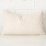 Lovely cream cushion made from linen fabric and in an elegant rectangle size.