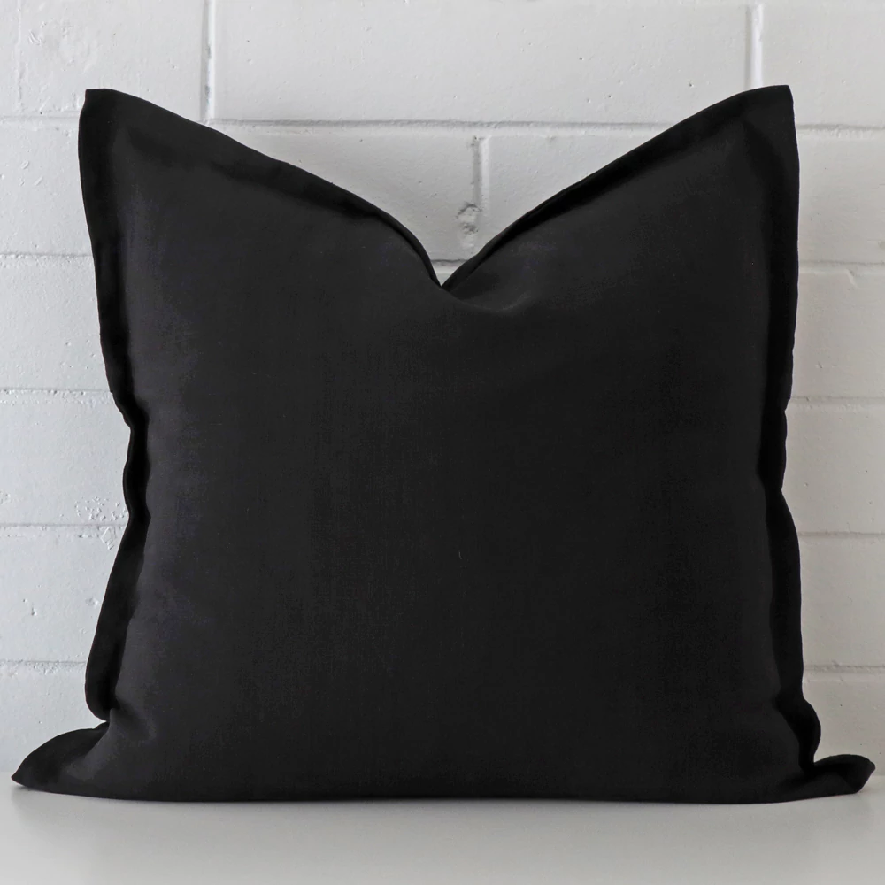Black Linen Cushion Cover - Large