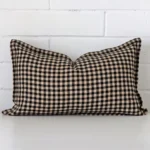 An eye-catching designer rectangle cushion cover. It has a unique gingham style.