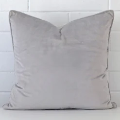 Gorgeous square velvet cushion cover that has a flint grey hue.