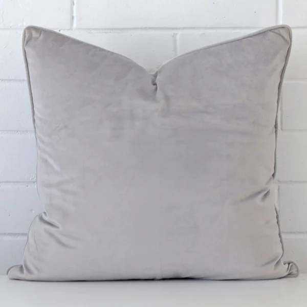 Gorgeous square velvet cushion cover that has a flint grey hue.