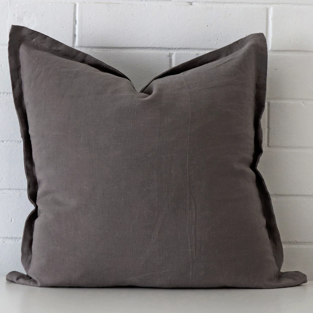 Grey Linen Cushion Cover Large