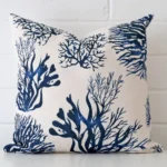 Vibrant patterned linen cushion cover in a stylish square size.