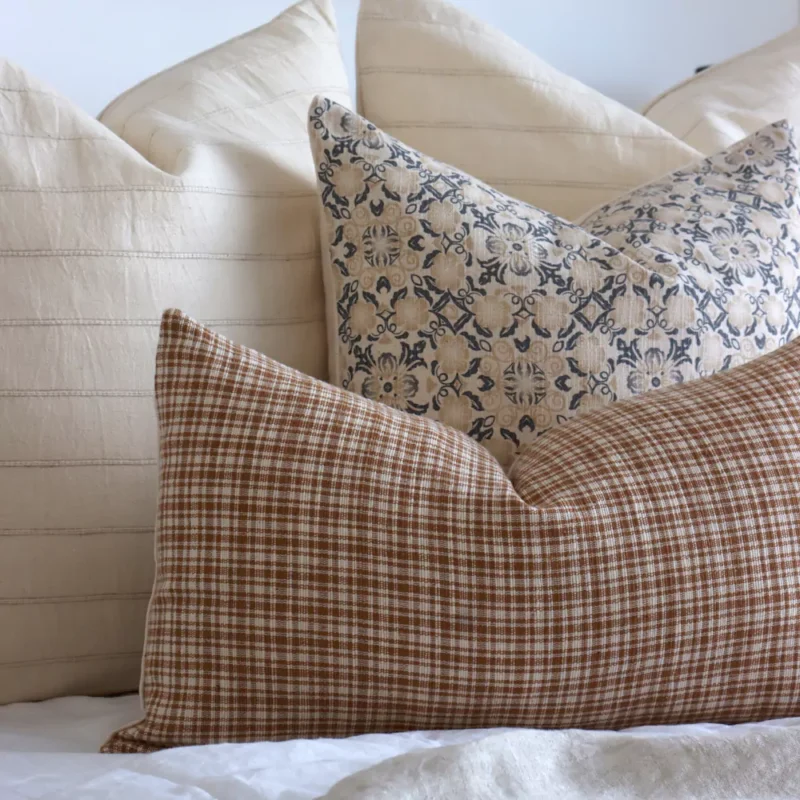 A close-up shot of 4 bed cushions from the Hunter set.