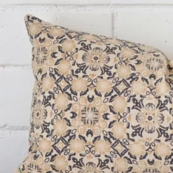 Close up image of designer rectangle cushion.