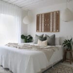 A relaxing white bedroom styled with the Jude designer set of 4 cushions.