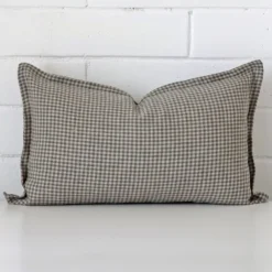 Vibrant gingham designer cushion cover in a stylish rectangle size.