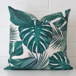 An eye-catching linen square cushion cover featuring a unique patterned style.
