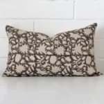 An eye-catching designer rectangle cushion. It has a unique floral style.