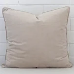 Lovely natural cushion made from velvet fabric and in an elegant large size.