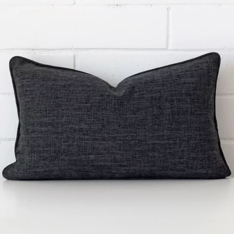 oakland-charcoal-rectangular-cushion-cover-30cm-x-50cm-sc532-30 Gorgeous rectangle linen cushion cover that has a charcoal hue.