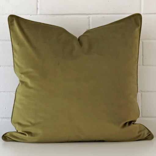 A gorgeous velvet large cushion in olive.