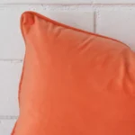 Close up shot of rectangle cushion in velvet