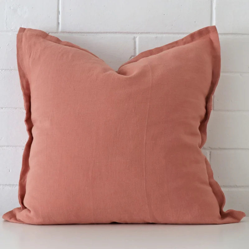 pink-linen-cushion-cover-sc815-55 Gorgeous square linen cushion cover that has a pink hue.