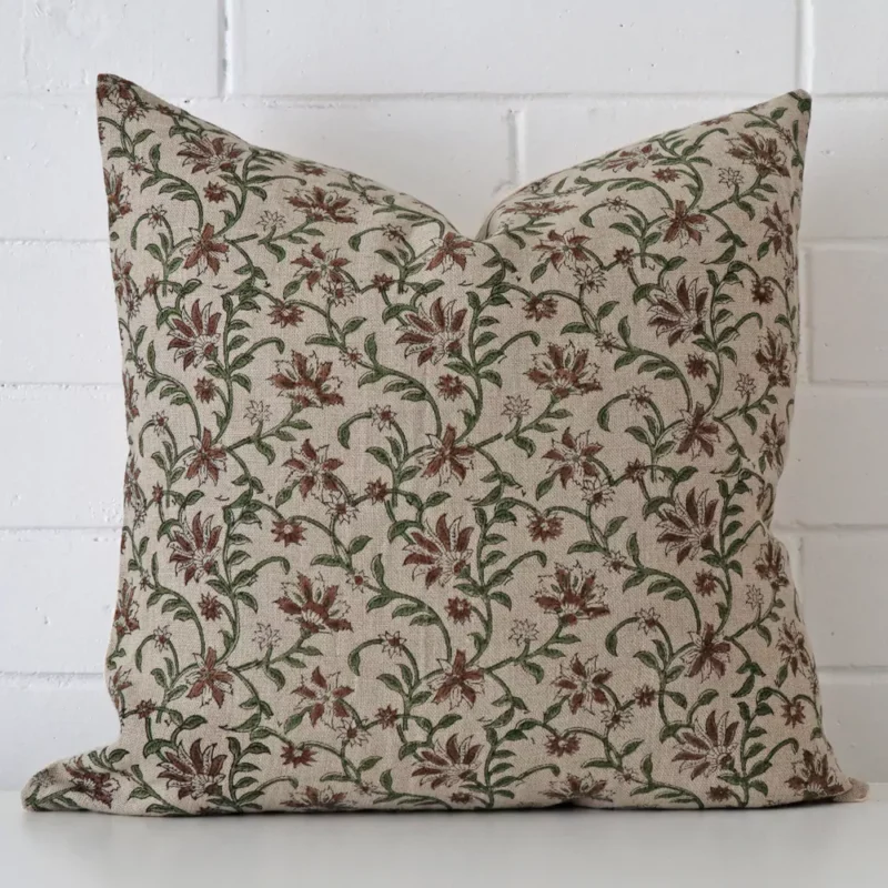 raya-floral-designer-cushion-cover-art124-55c Vibrant floral designer cushion cover in a stylish square size.