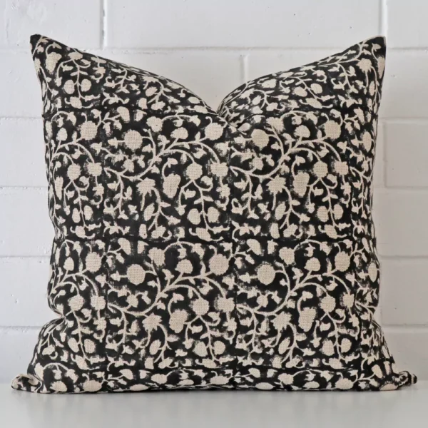 Gorgeous square designer cushion cover that has a graceful floral design.