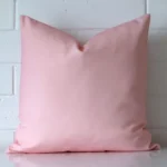 A gorgeous square outdoor cushion in pink. It has an eye-catching design.