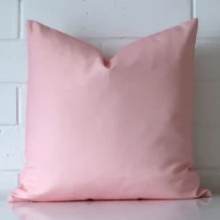 A gorgeous square outdoor cushion in pink. It has an eye-catching design.