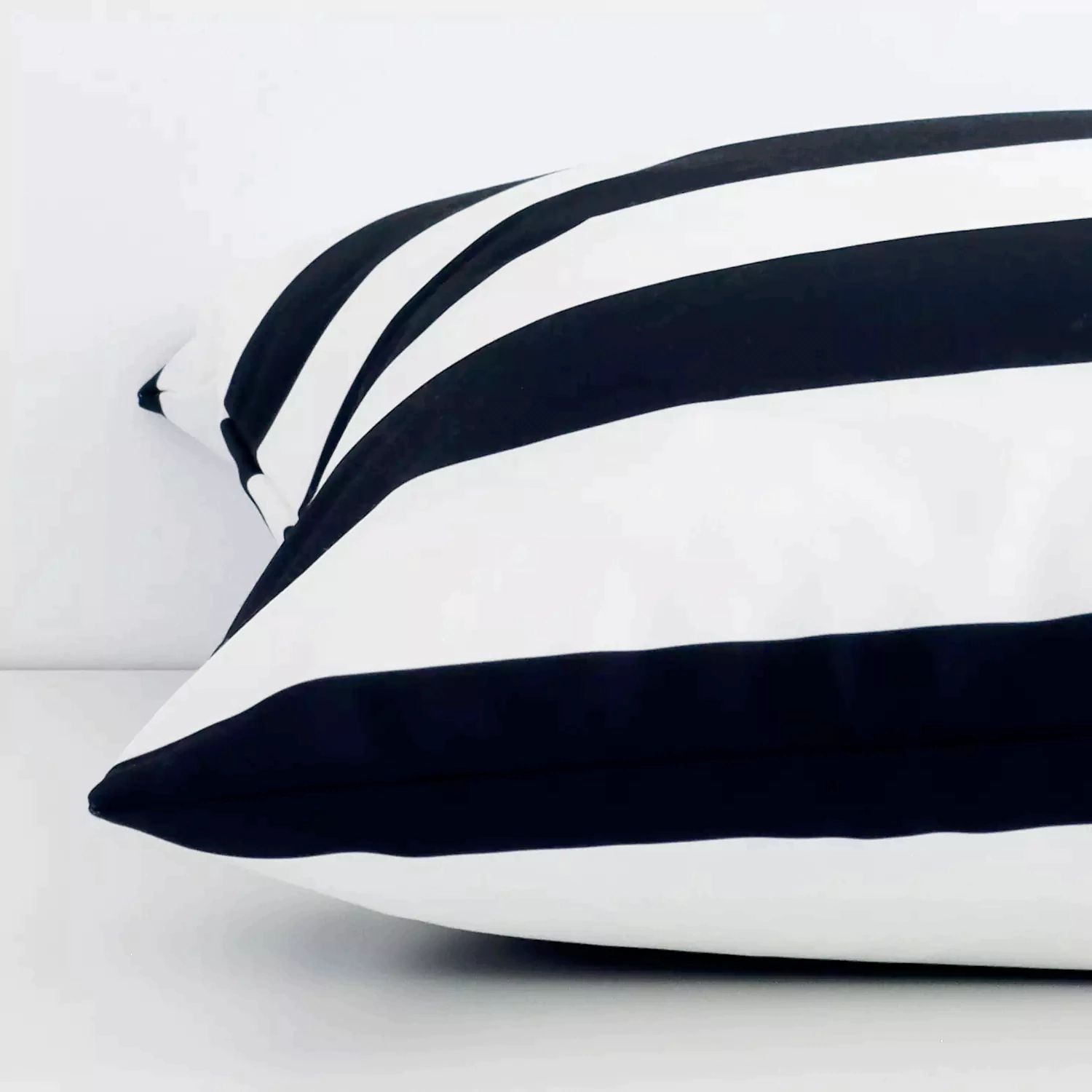 Byron Striped Waterproof Black And White Large Outdoor Cushion Cover Large