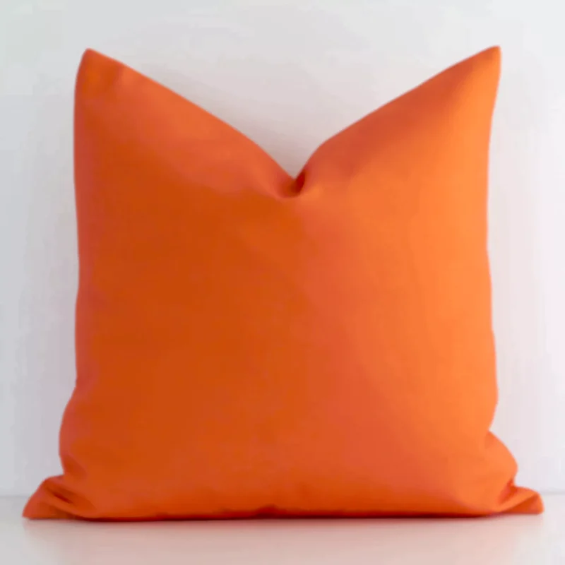 byron-waterproof-orange-outdoor-cushion-cover---sc714-45 Vibrant solid-coloured outdoor cushion cover in a stylish square size with orange colouring.