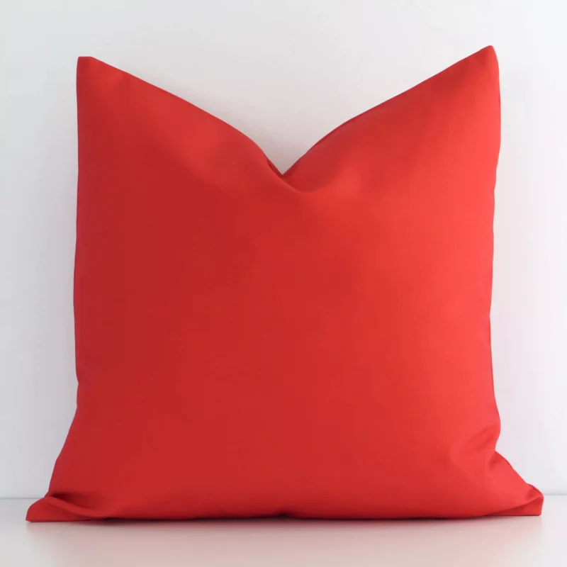 byron-waterproof-red-outdoor-cushion-cover---sc718-45 A premium outdoor red cushion boasting a solid-coloured design and in a square shape.