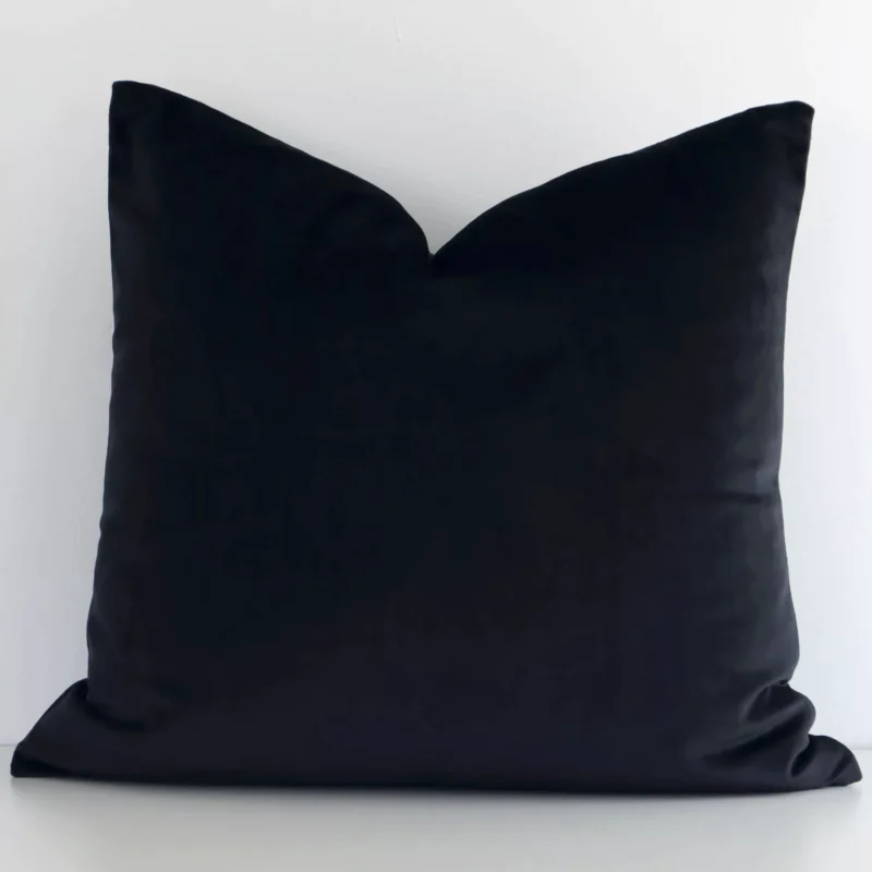 black-velvet-linen-cushion-cover---sc783-45 An alluring velvet square cushion cover in black. It features an attractive solid-coloured style.