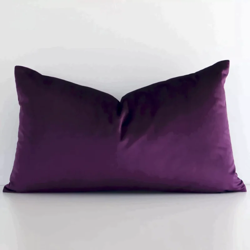 plum-purple-velvet-linen-rectangular-cushion-cover---rectangle---sc788-30 Gorgeous rectangle cushion cover that has a velvet hue. It has a graceful solid colour design.