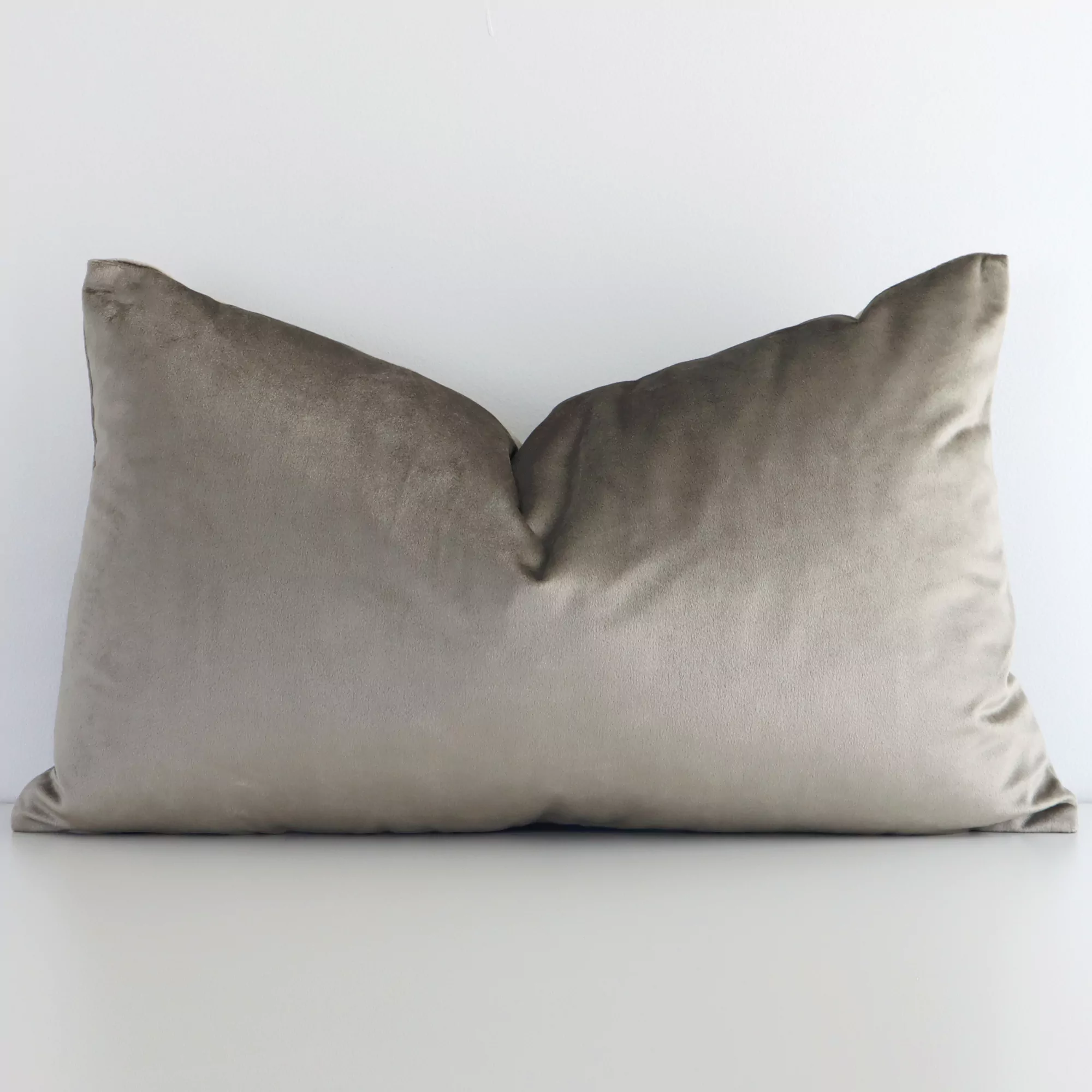 Taupe Velvet Cushion Cover Rectangle