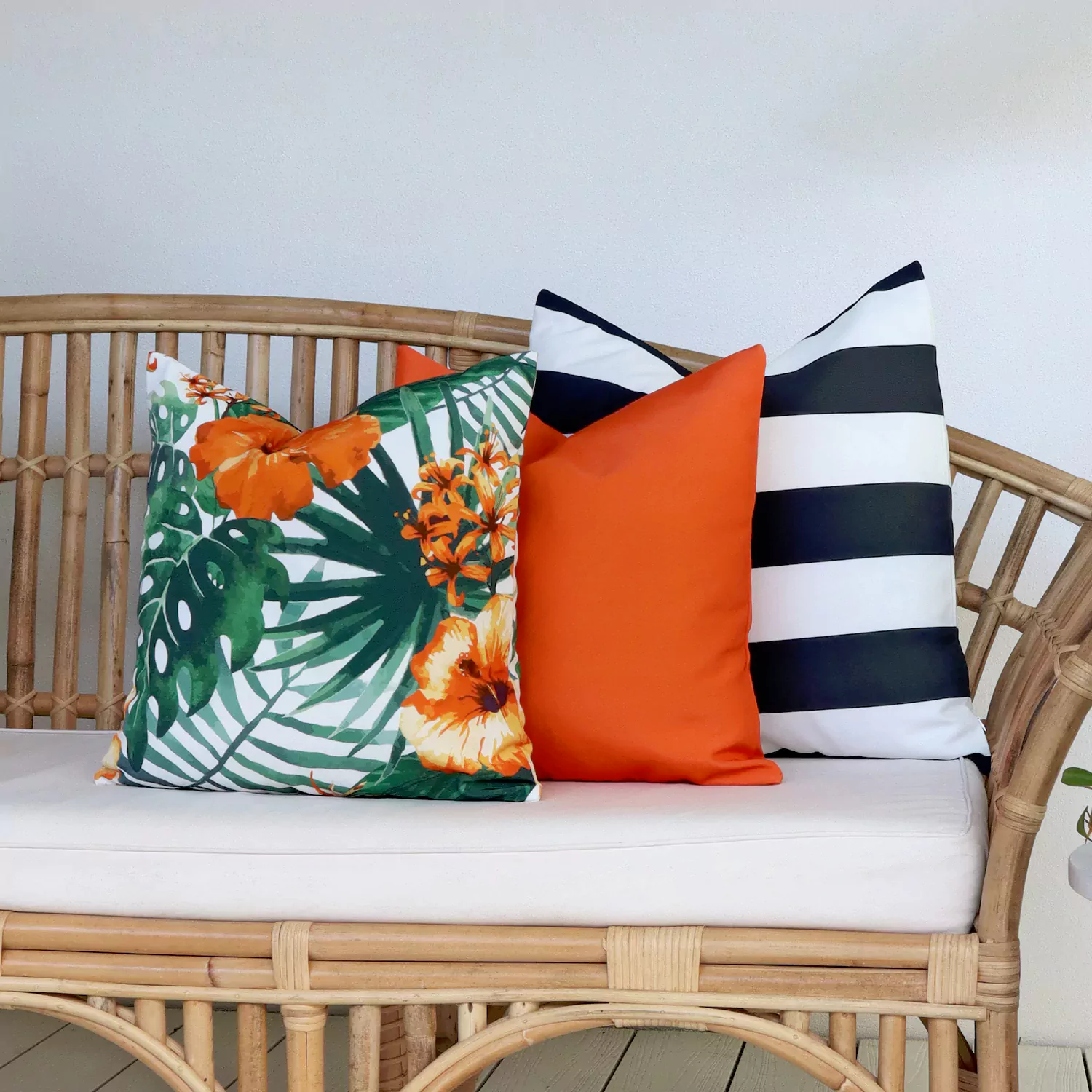 Byron Orange Outdoor Couch Cushions Set 3 Covers