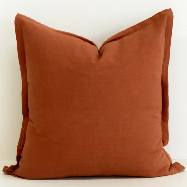 Burnt Orange Linen Cushion Cover - Large