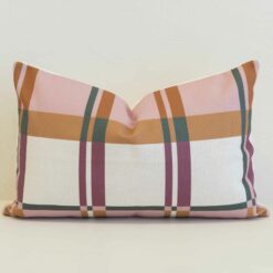 Marenca Pink Plaid Cushion Cover - Rectangle